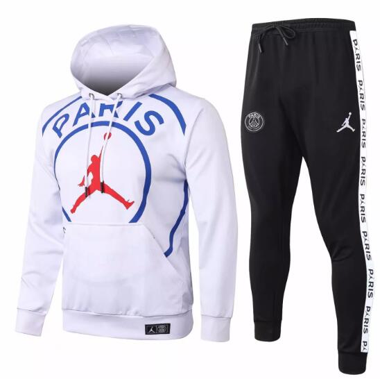 Paris Jordan White Training Suit Hoodie Shirt with Pants 2020/21